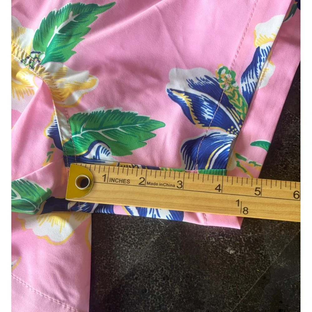 Polo Ralph Lauren Men XXL Pink Hibiscus Floral Tropical Swim Trunks Slim Fit New